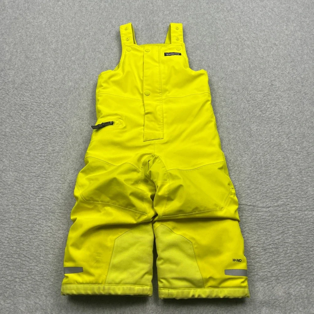 Patagonia Baby Snow Pile Bibs Kids 2T Yellow Solid Insulated‎ H2No Waterproof